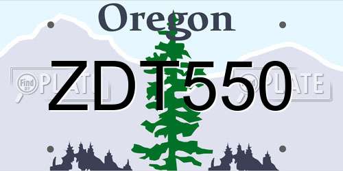 ZDT550 Oregon License Plate