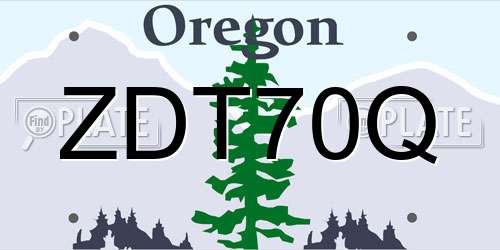 ZDT70Q Oregon License Plate