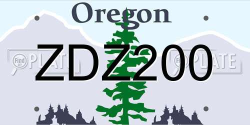 ZDZ200 Oregon License Plate