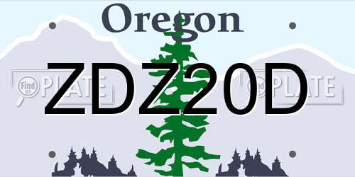 ZDZ20D Oregon License Plate