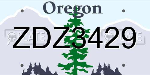 ZDZ3429 Oregon License Plate
