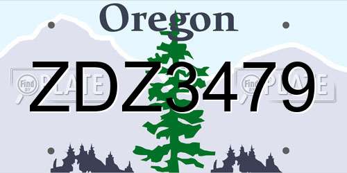ZDZ3479 Oregon License Plate