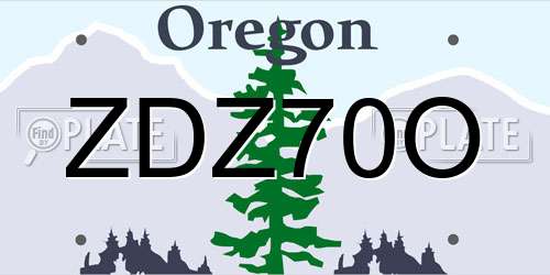 ZDZ70O Oregon License Plate