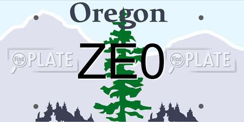 ZE0 Oregon License Plate