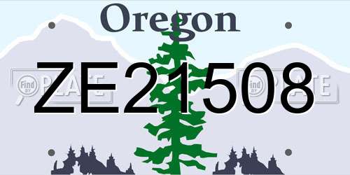 ZE21508 Oregon License Plate