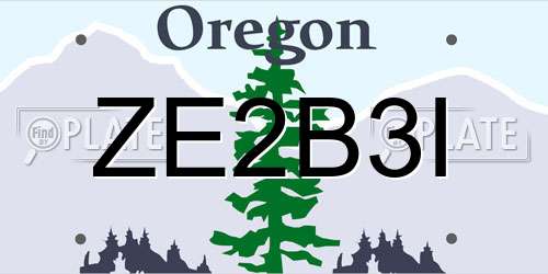 ZE2B3I Oregon License Plate