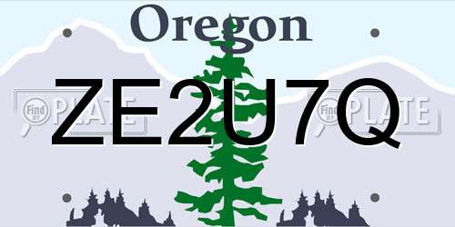 ZE2U7Q Oregon License Plate