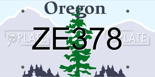 ZE378 Oregon License Plate