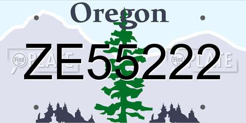 ZE55222 Oregon License Plate