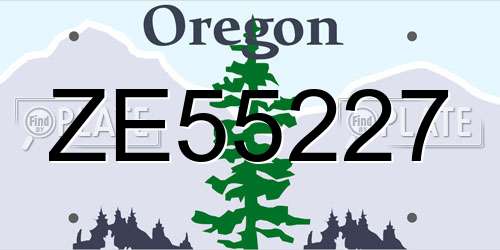 ZE55227 Oregon License Plate