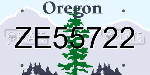 ZE55722 Oregon License Plate