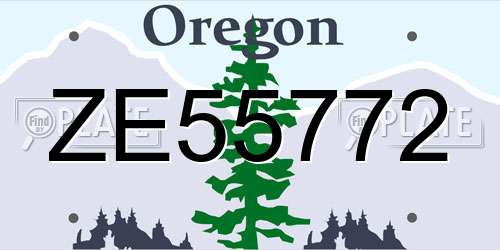 ZE55772 Oregon License Plate