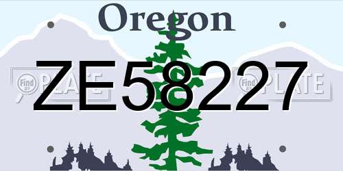 ZE58227 Oregon License Plate
