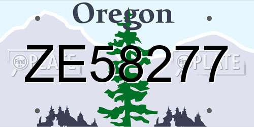 ZE58277 Oregon License Plate