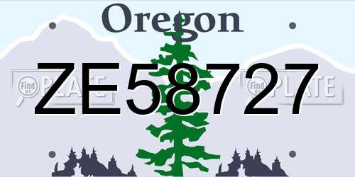 ZE58727 Oregon License Plate