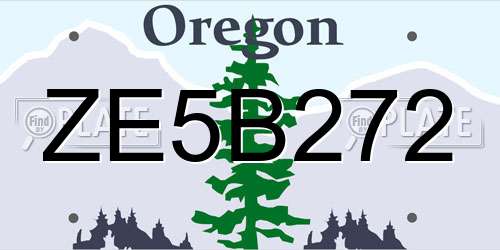 ZE5B272 Oregon License Plate