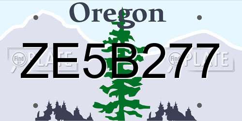 ZE5B277 Oregon License Plate
