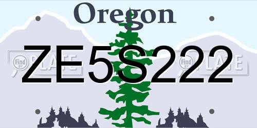 ZE5S222 Oregon License Plate
