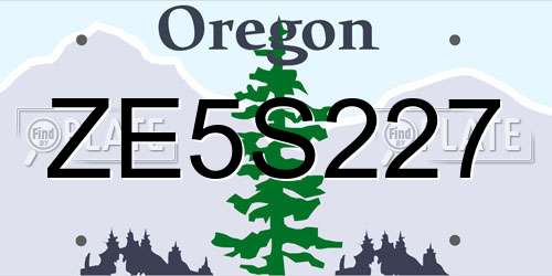 ZE5S227 Oregon License Plate