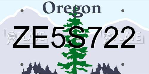 ZE5S722 Oregon License Plate