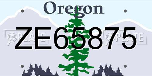 ZE65875 Oregon License Plate