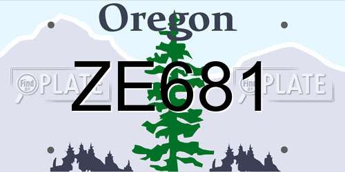 ZE681 Oregon License Plate