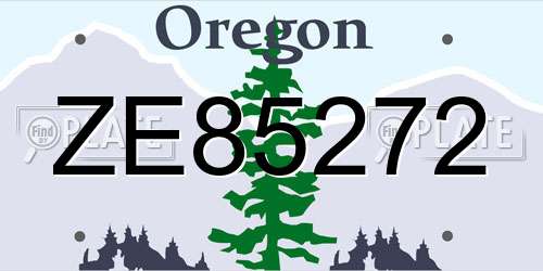ZE85272 Oregon License Plate