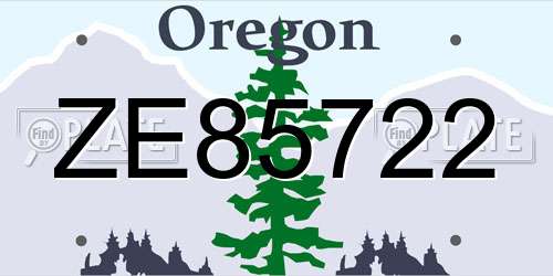 ZE85722 Oregon License Plate