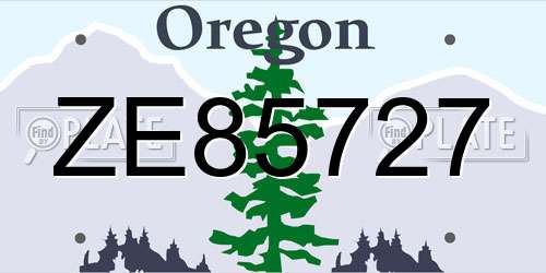 ZE85727 Oregon License Plate