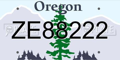 ZE88222 Oregon License Plate