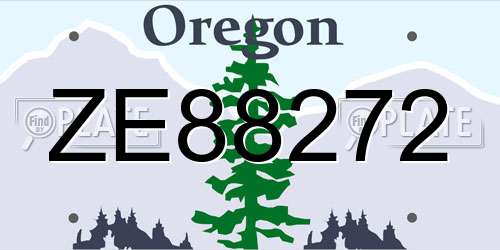 ZE88272 Oregon License Plate