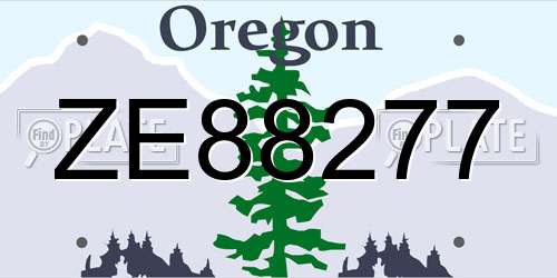 ZE88277 Oregon License Plate