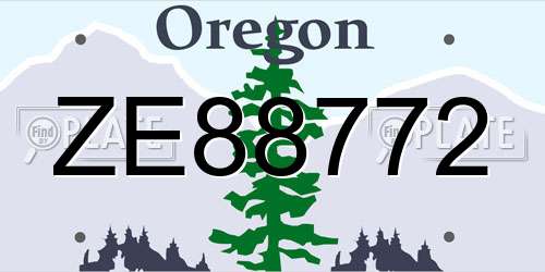 ZE88772 Oregon License Plate