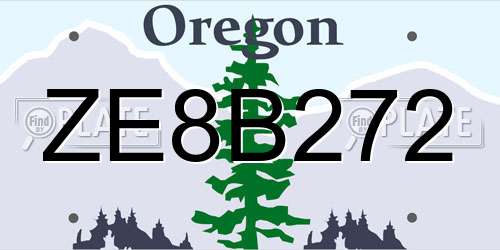 ZE8B272 Oregon License Plate