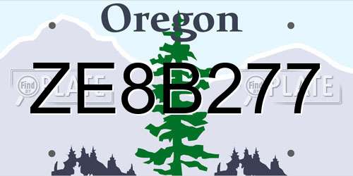 ZE8B277 Oregon License Plate