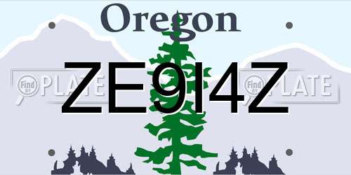 ZE9I4Z Oregon License Plate