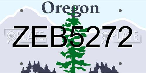 ZEB5272 Oregon License Plate