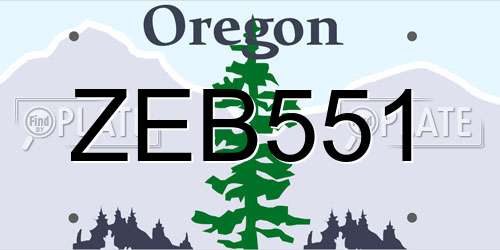 ZEB551 Oregon License Plate