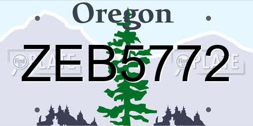 ZEB5772 Oregon License Plate
