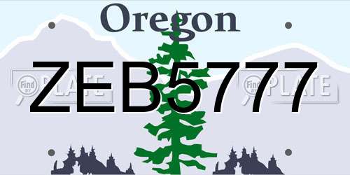 ZEB5777 Oregon License Plate