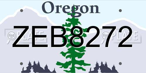 ZEB8272 Oregon License Plate
