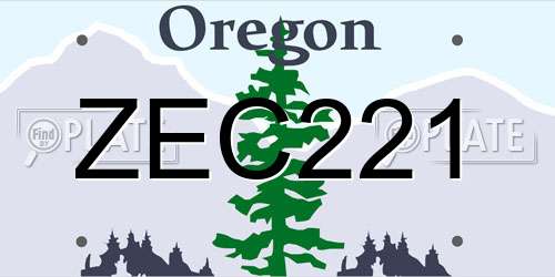 ZEC221 Oregon License Plate
