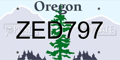 ZED797 Oregon License Plate