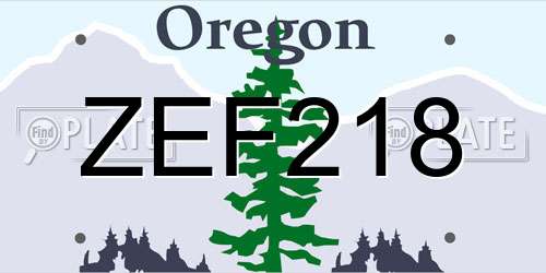 ZEF218 Oregon License Plate