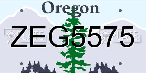 ZEG5575 Oregon License Plate