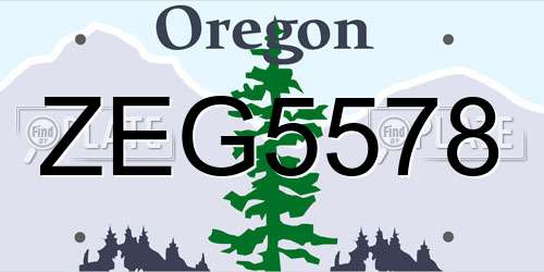 ZEG5578 Oregon License Plate