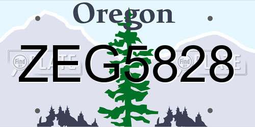 ZEG5828 Oregon License Plate