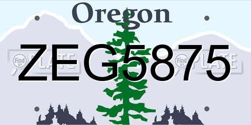 ZEG5875 Oregon License Plate