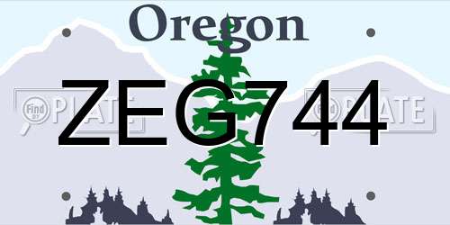 ZEG744 Oregon License Plate