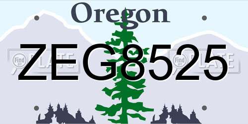ZEG8525 Oregon License Plate